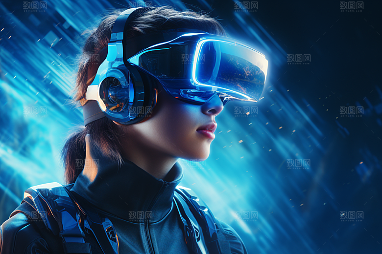 赛博VR眼镜未来头戴式眼镜素材