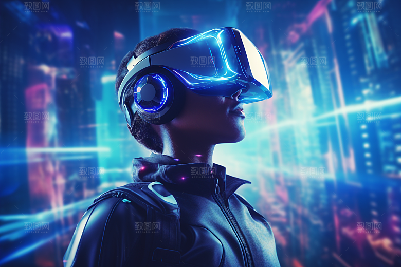 赛博VR眼镜未来科技素材