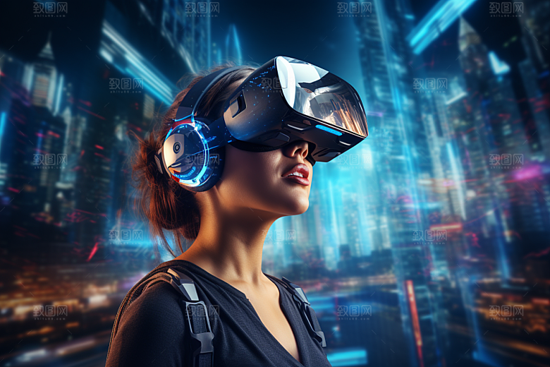 赛博VR眼镜科技未来素材