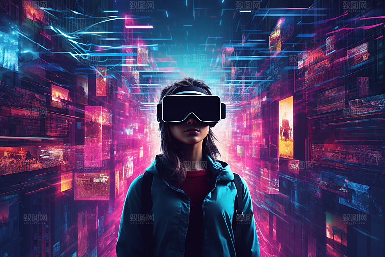 赛博VR眼镜赛博朋克头戴式眼镜素材