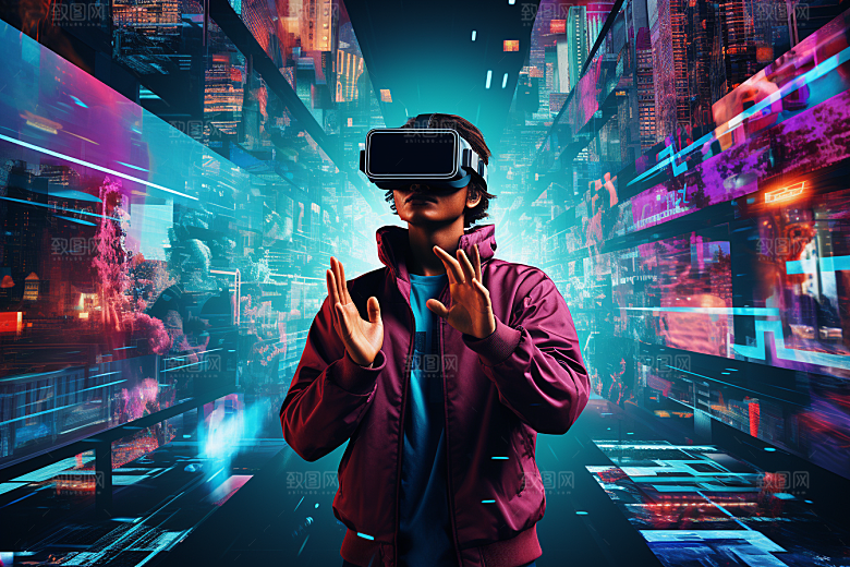赛博VR眼镜未来夜之城素材