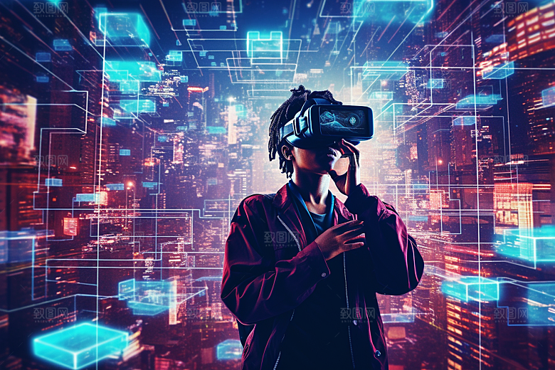 赛博VR眼镜科幻未来素材