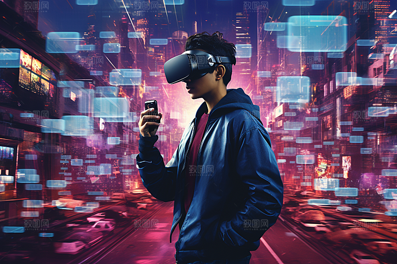 赛博VR眼镜信息技术光效素材