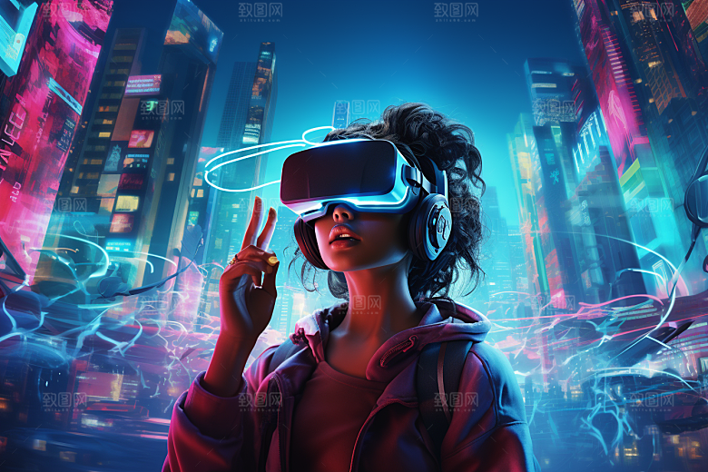 赛博VR眼镜未来赛博朋克素材