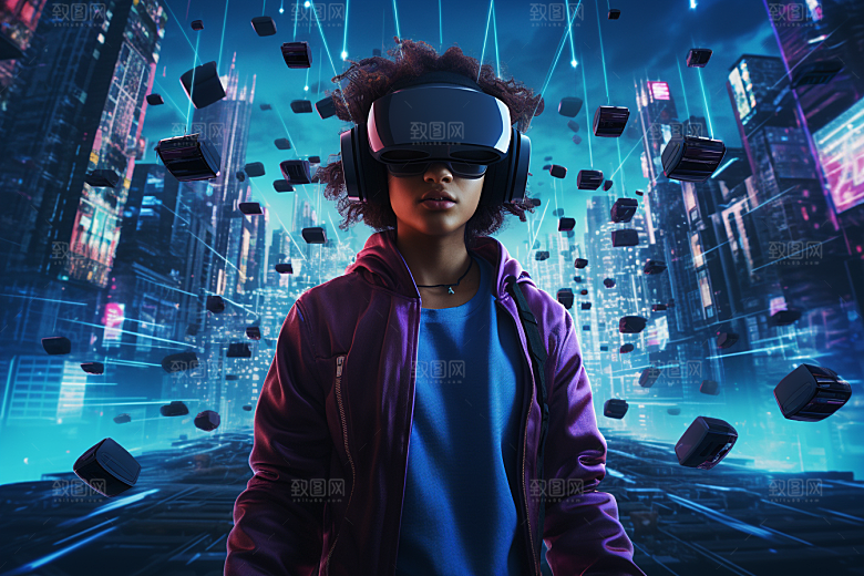 赛博VR眼镜赛博朋克未来素材