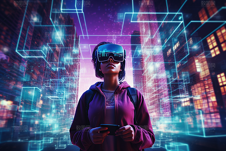 赛博VR眼镜电子设备头戴式眼镜素材