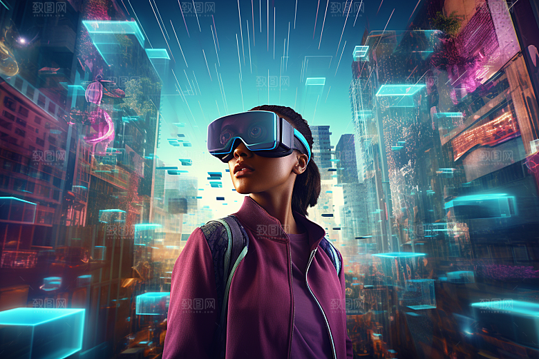赛博VR眼镜科技未来素材