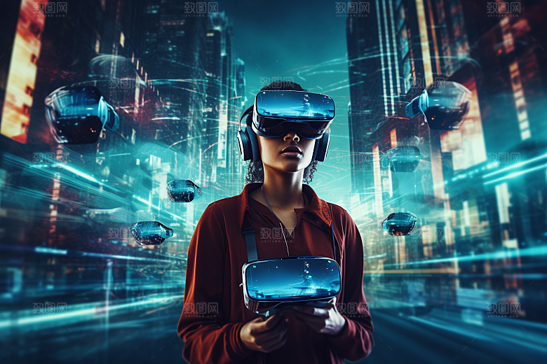 赛博VR眼镜光效未来素材