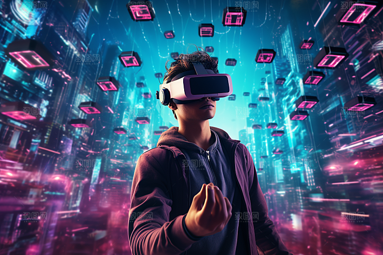 赛博VR眼镜赛博朋克头戴式眼镜素材