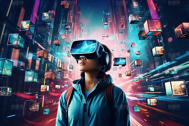 赛博VR眼镜科技时尚素材