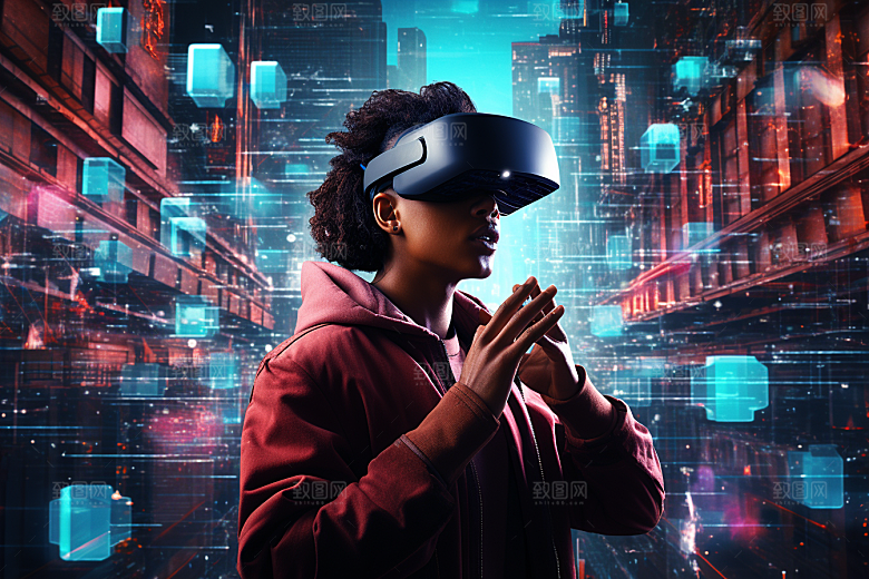 赛博VR眼镜时尚信息技术素材