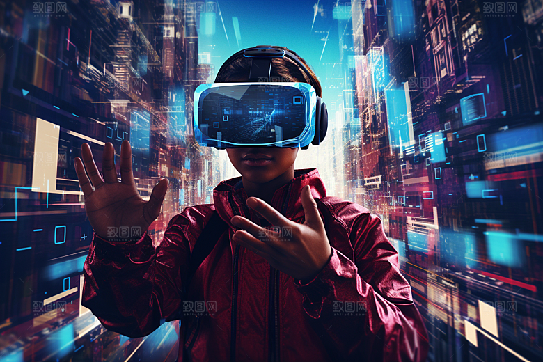 赛博VR眼镜信息技术高清素材