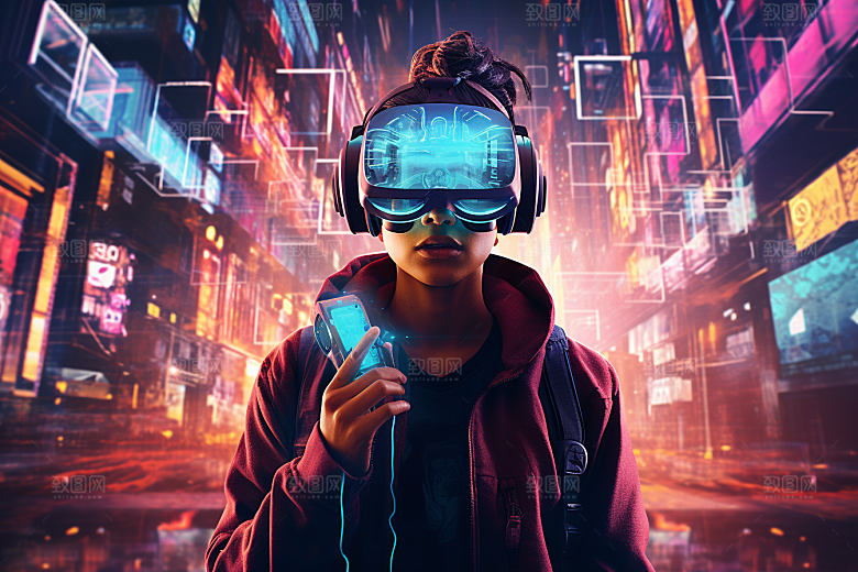 赛博VR眼镜电子设备时尚素材