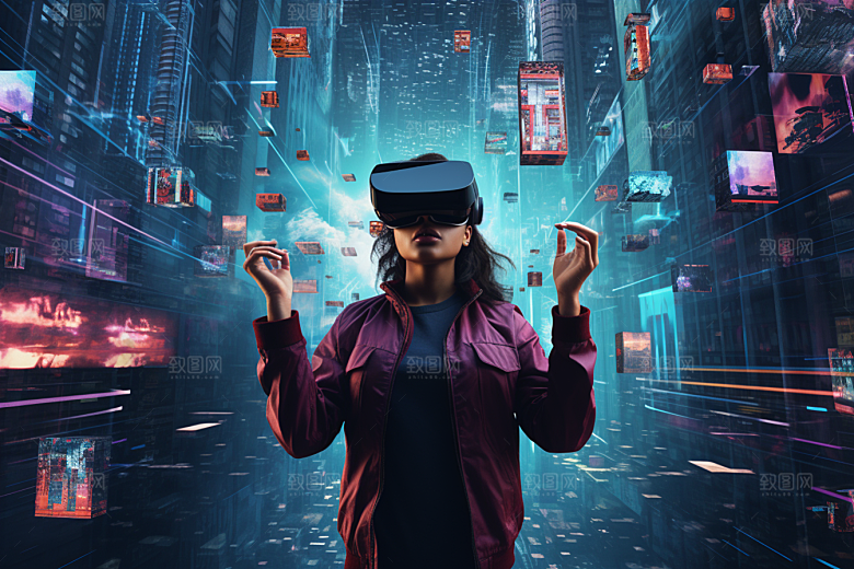 赛博VR眼镜赛博朋克科技素材