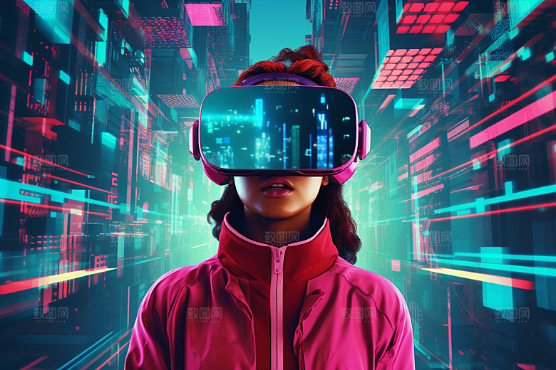 赛博VR眼镜时尚未来素材