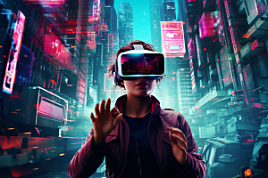 赛博VR眼镜科幻赛博朋克素材