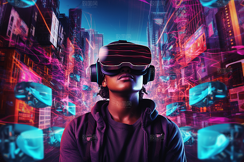 赛博VR眼镜赛博朋克电子设备素材