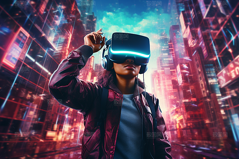 赛博VR眼镜科技科幻素材