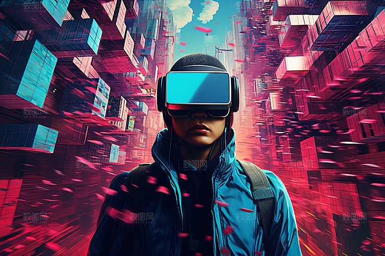 赛博VR眼镜电子设备科技素材