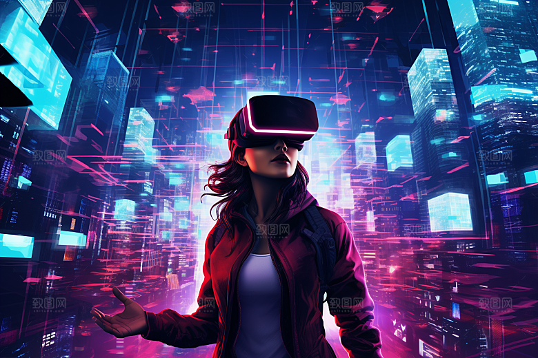赛博VR眼镜赛博朋克头戴式眼镜素材