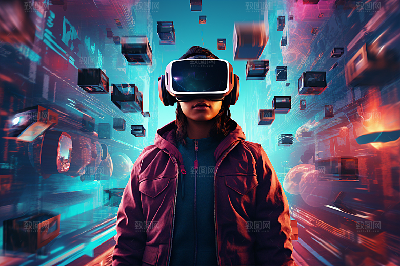 赛博VR眼镜电子设备科幻素材