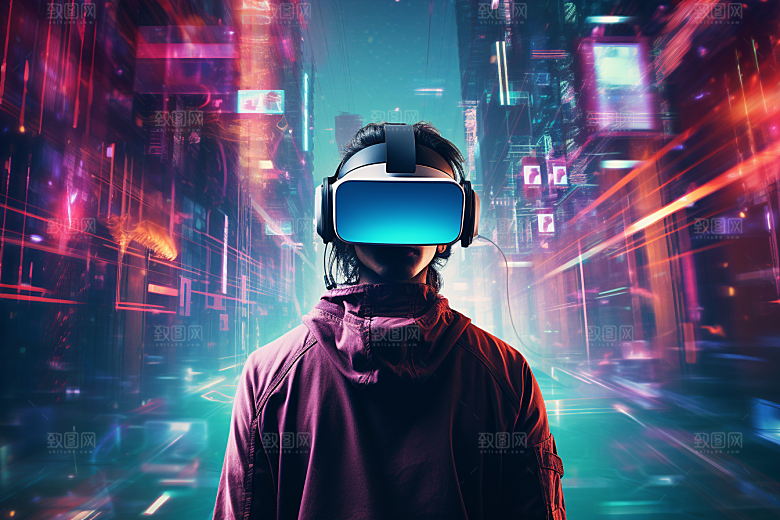 赛博VR眼镜高清信息技术素材