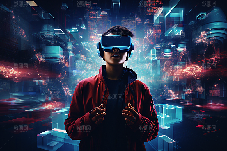 赛博VR眼镜信息技术赛博朋克素材