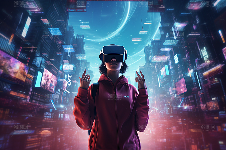 赛博VR眼镜时尚电子设备素材