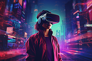 赛博VR眼镜科技赛博朋克素材