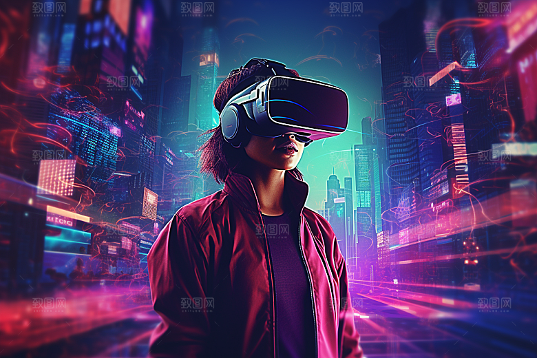 赛博VR眼镜科技赛博朋克素材