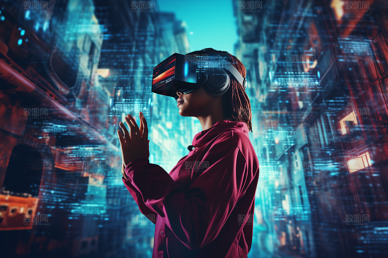 赛博VR眼镜赛博朋克头戴式眼镜素材