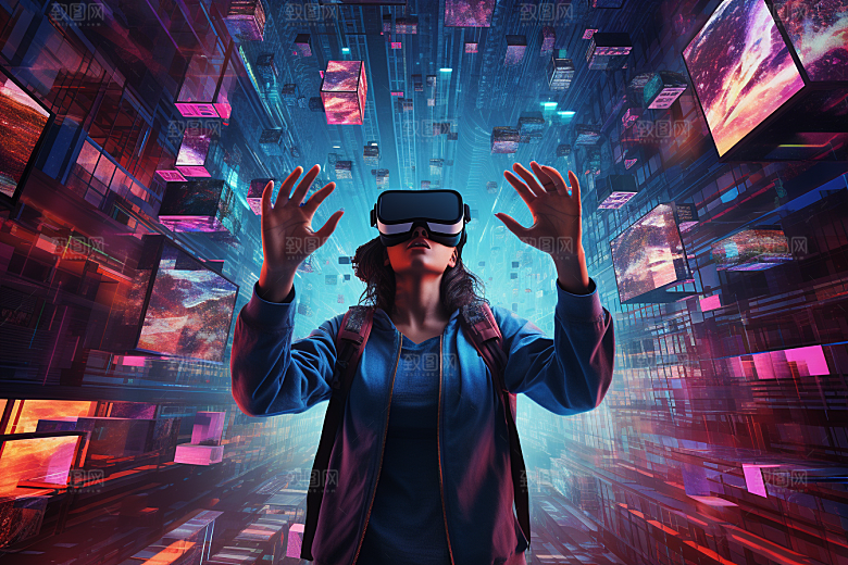 赛博VR眼镜信息技术时尚素材