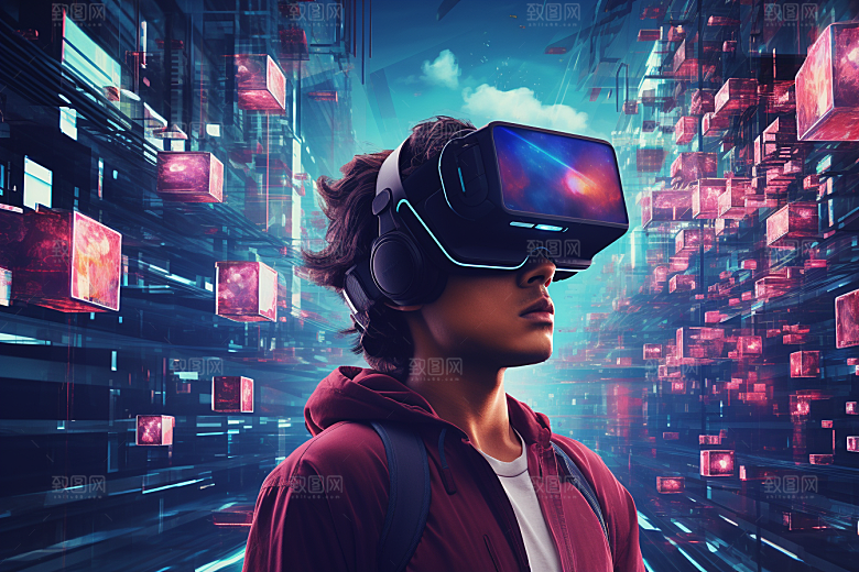 赛博VR眼镜头戴式眼镜科幻素材