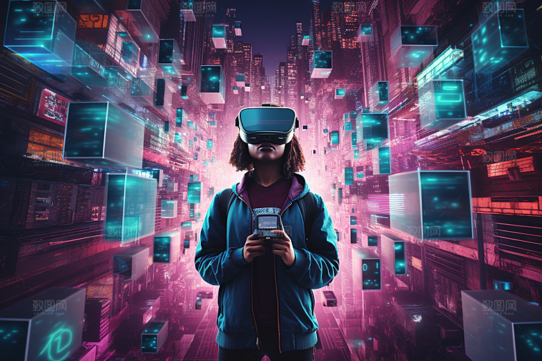 赛博VR眼镜夜之城时尚素材