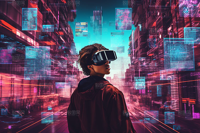 赛博VR眼镜高清夜之城素材