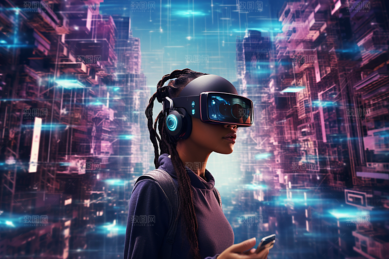 赛博VR眼镜科技头戴式眼镜素材