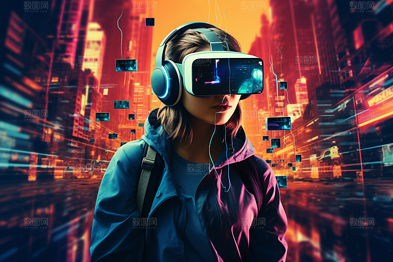 赛博VR眼镜科技时尚素材
