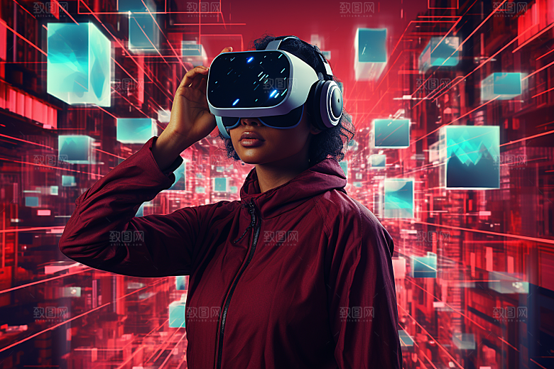 赛博VR眼镜科技头戴式眼镜素材