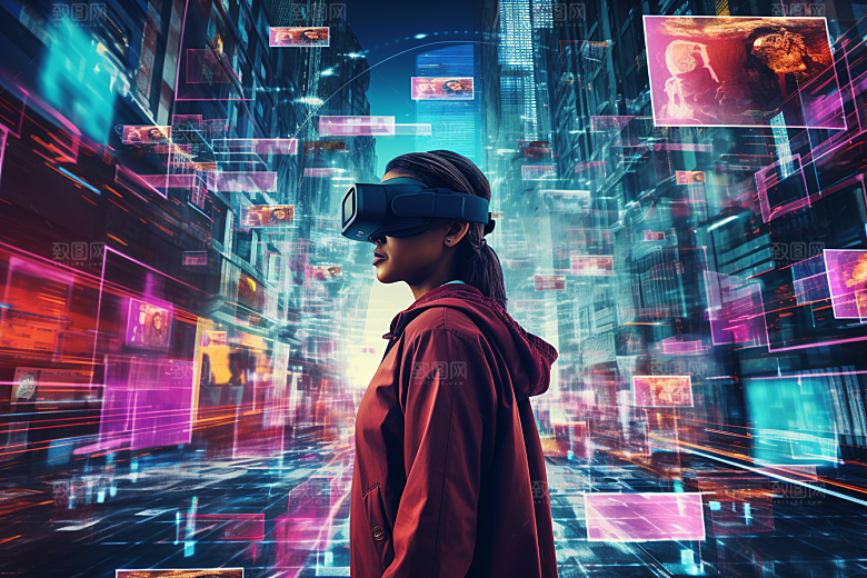 赛博VR眼镜电子设备赛博朋克素材