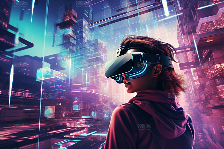 赛博VR眼镜科幻电子设备素材