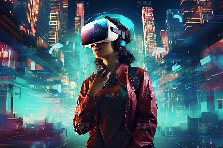 赛博VR眼镜电子设备光效素材