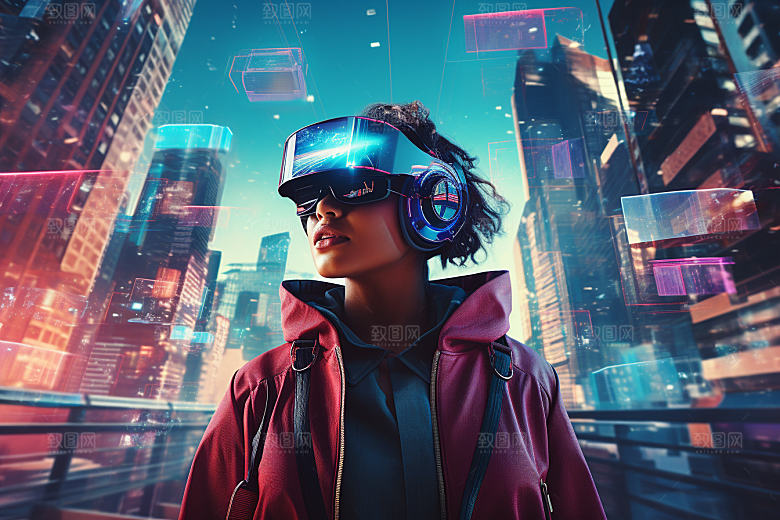 赛博VR眼镜电子设备高清素材