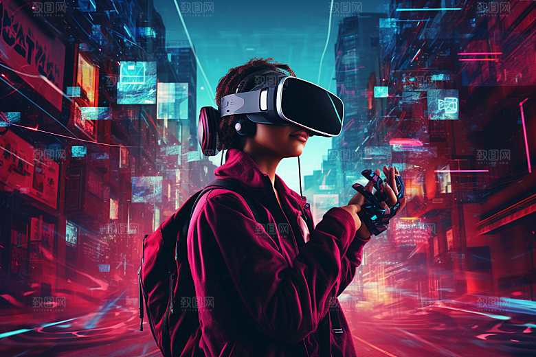 赛博VR眼镜电子设备光效素材