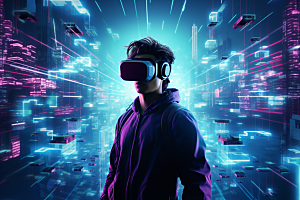 赛博VR眼镜信息技术赛博朋克素材