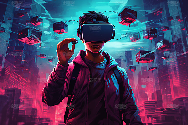 赛博VR眼镜未来高清素材