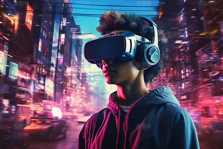 赛博VR眼镜未来光效素材