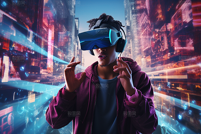 赛博VR眼镜科幻未来素材