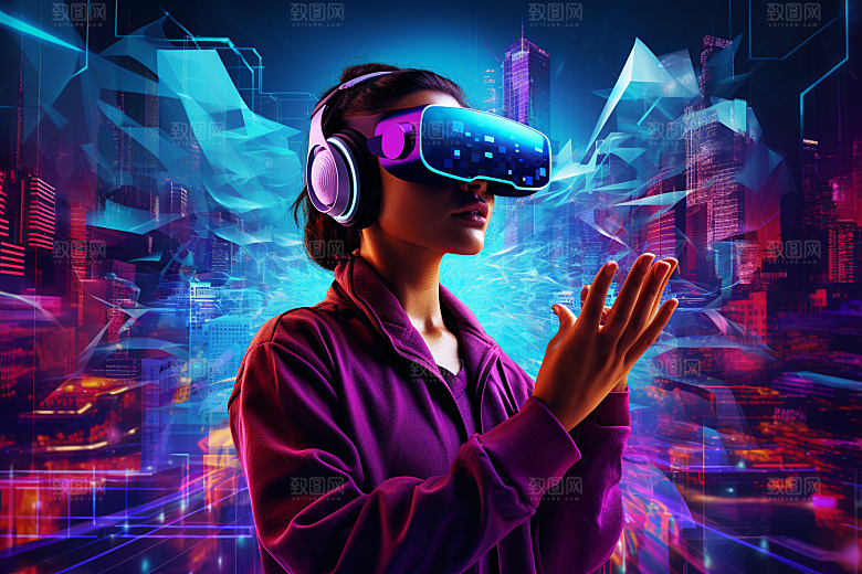 赛博VR眼镜未来光效素材