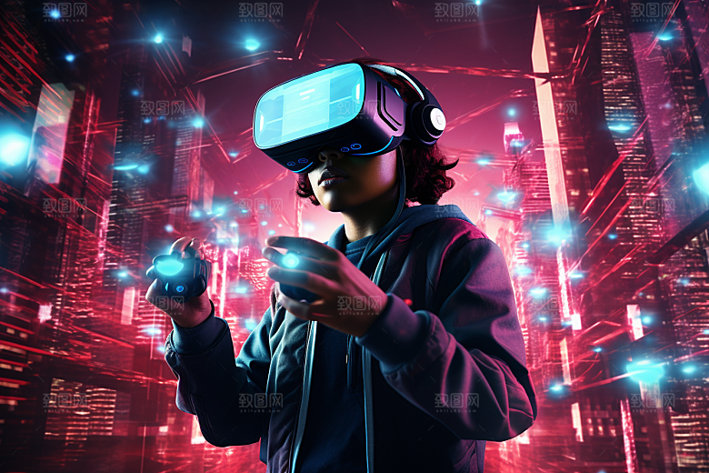 赛博VR眼镜头戴式眼镜电子设备素材