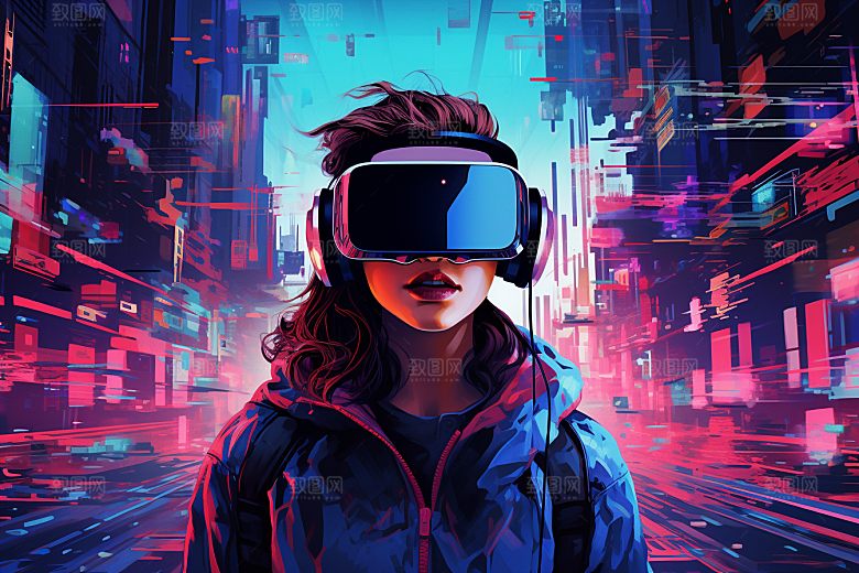赛博VR眼镜光效未来素材